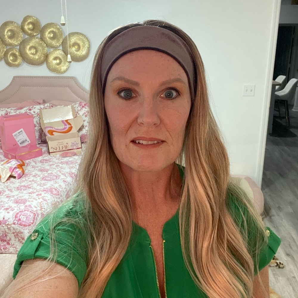 Apricot headband wig by Chelsey Smith Crowns